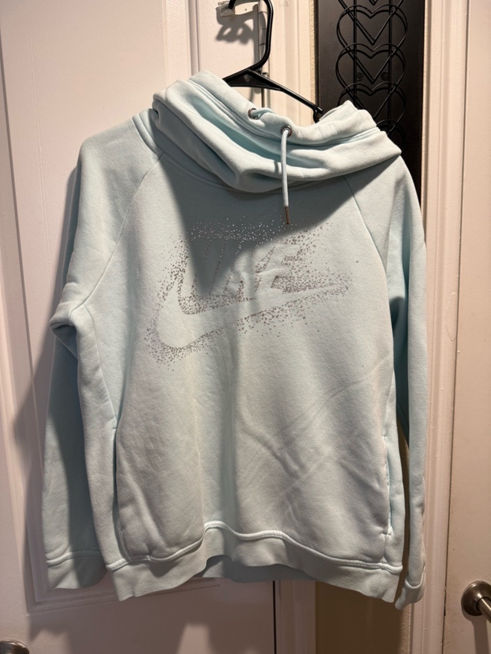 Nike Women's Light Blue Cowl Neck Pullover Sweater